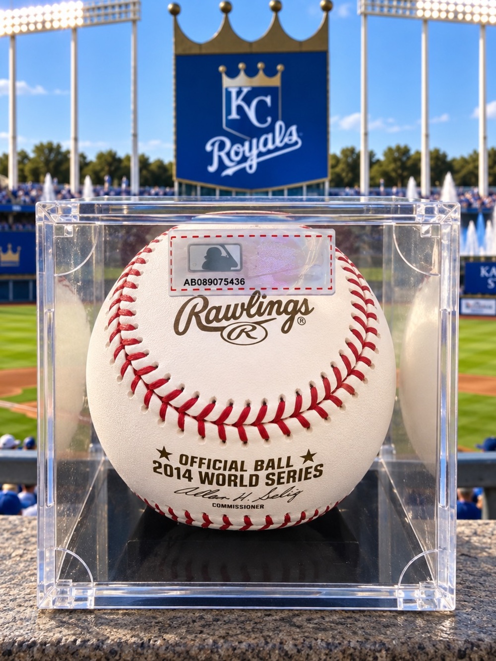 Rawlings 2014 World Series Official Baseball Royals WSBB14DL-R UV Display Case